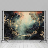 Aperturee Aperturee Abstract Fine Art Photography Backdrop Moody Dark Teal and Gold with Smoke Ethereal Mystical Studio Photo Prop